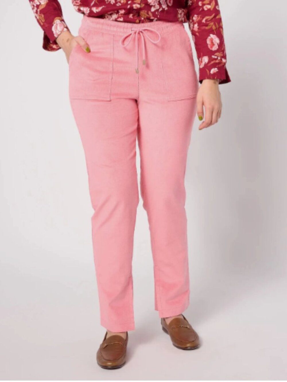 Denim & Co. Adaptive Heritage Pull On Pant-Tea Rose-XXS-NEW-A619393